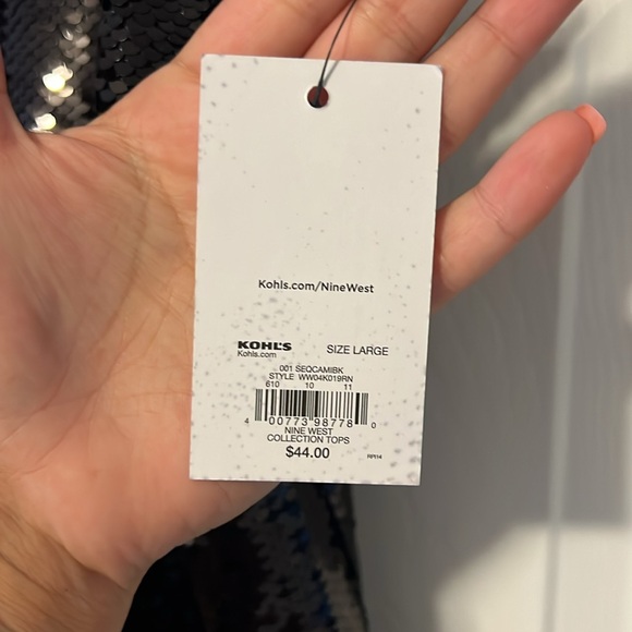 NWT Nine West sequined tank - Picture 3 of 5
